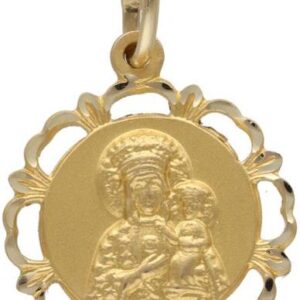 Złoty medalik 585 Matka Boska z dzieciątkiem na Chrzest 2