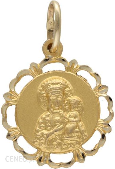 Złoty medalik 585 Matka Boska z dzieciątkiem na Chrzest 2