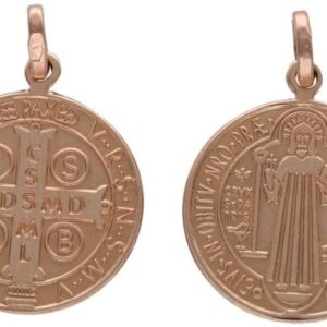 Złoty medalik 585 św. Benedykt Chrzest Komunie 2