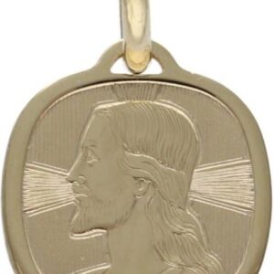 Złoty medalik 585twarz Jezusa Chrzest Komunie 1